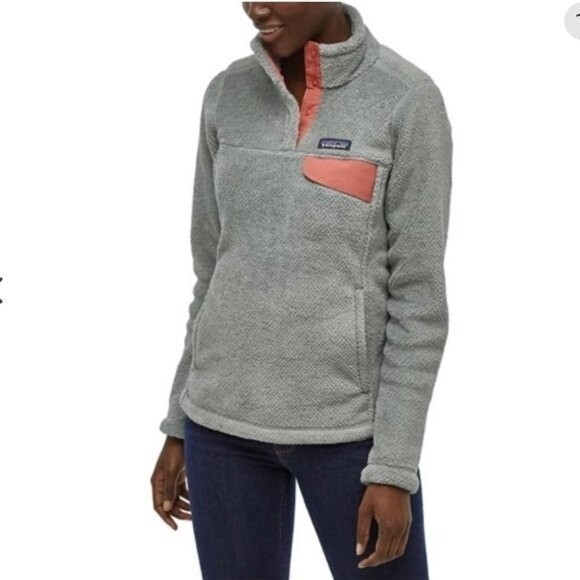 Patagonia Re-Tool Snap-T Gray Pink Pullover Fleece M - Picture 13 of 13